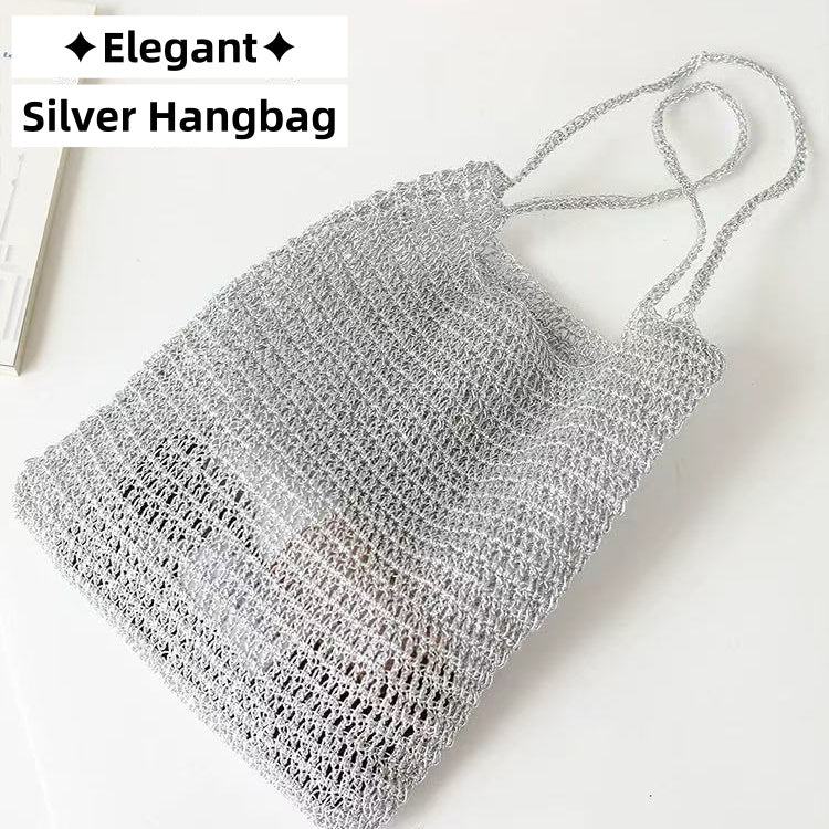 A DIY handbag kit for an elegant silver handbag.