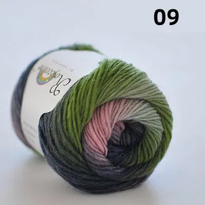 Rainbow 100% Woolby crochet Yarn