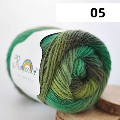 Rainbow 100% Woolby crochet Yarn