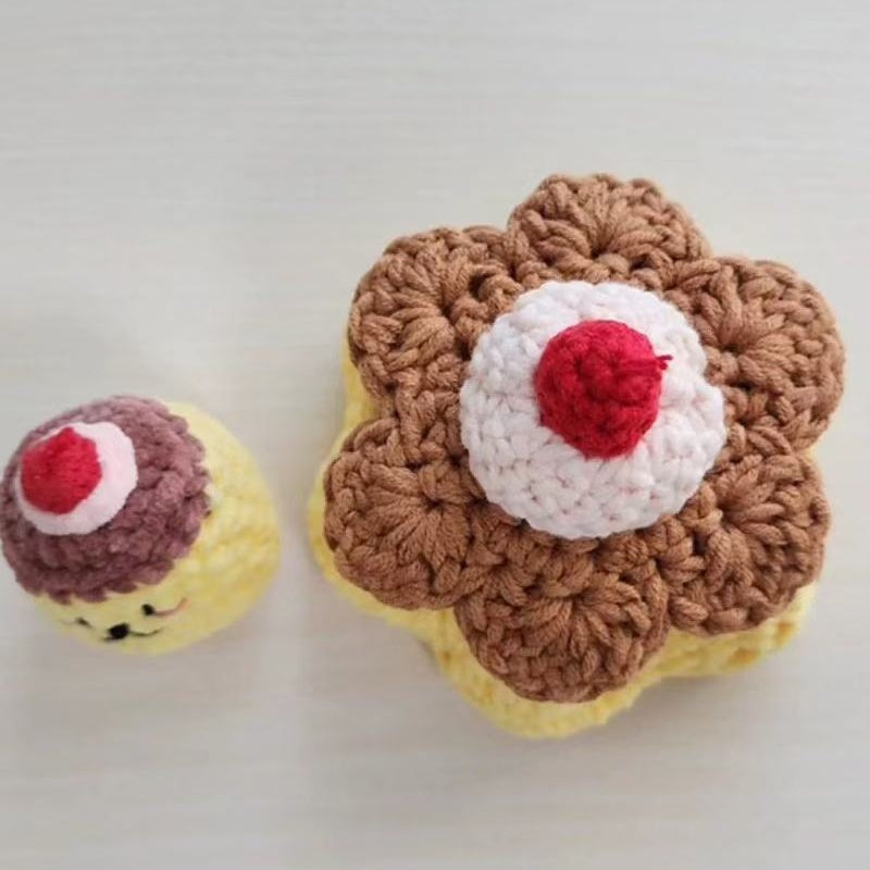 The opened DIY Crochet Projects Pudding Storage Box Kit, revealing all the essential tools.