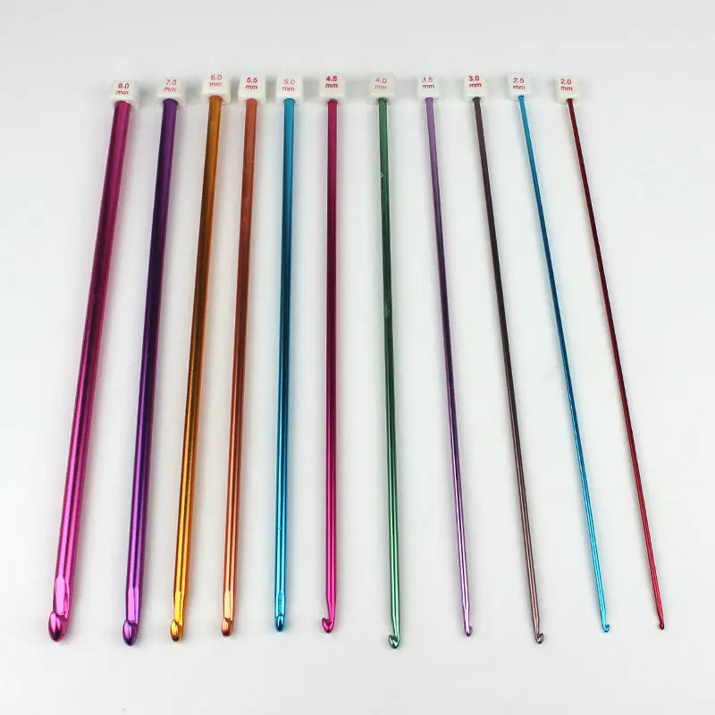 Durable Tunisian crochet hooks set with smooth tips for precise work.