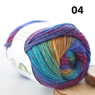 Rainbow 100% Woolby crochet Yarn