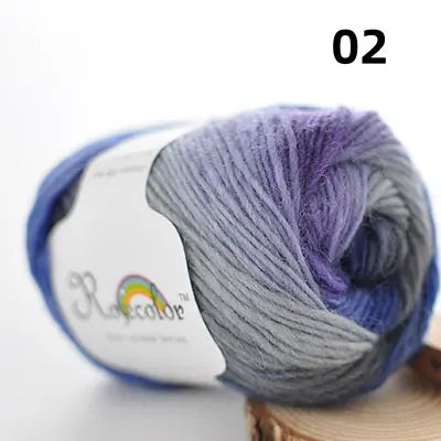 Rainbow 100% Woolby crochet Yarn