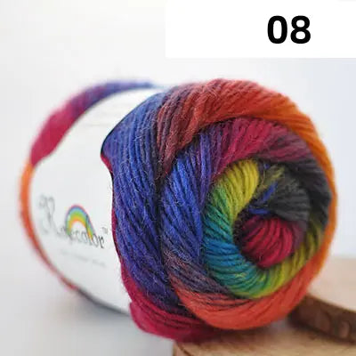 Rainbow 100% Woolby crochet Yarn