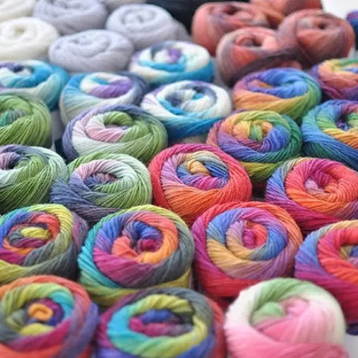 Rainbow 100% Woolby crochet Yarn