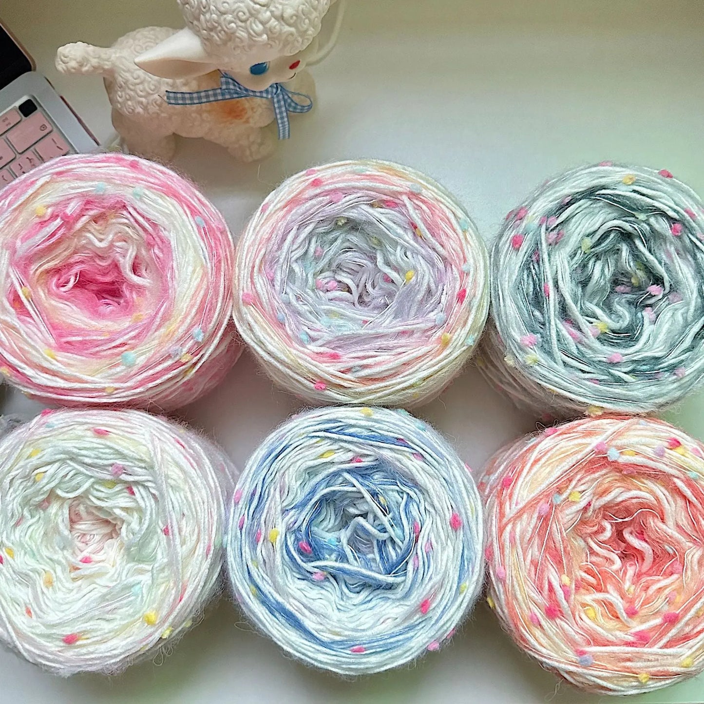 Rainbow sugar yarn