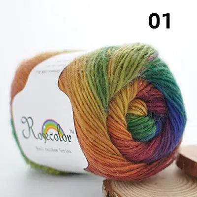 Rainbow 100% Woolby crochet Yarn