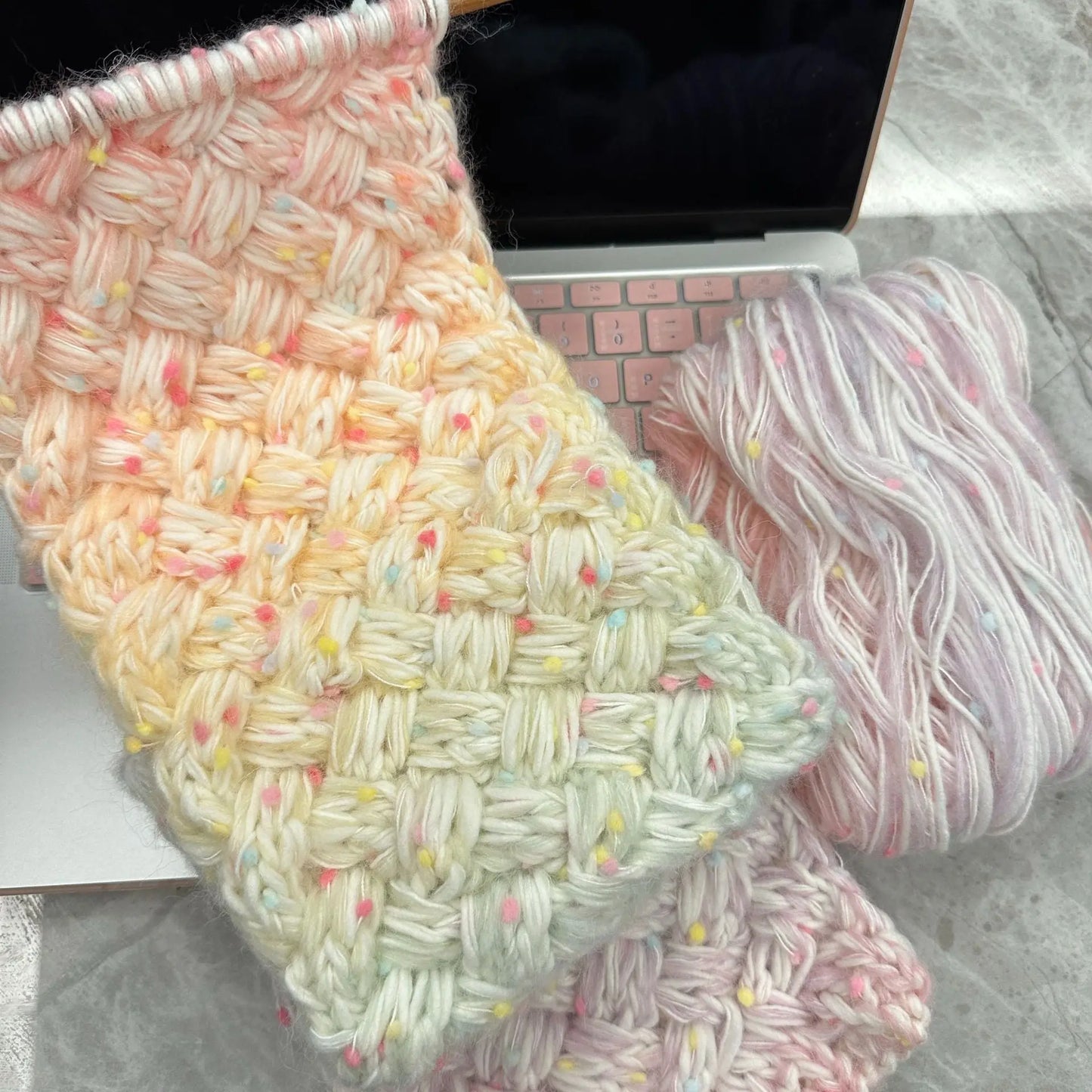 Rainbow sugar yarn